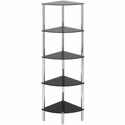 ASPECT Polo 5 Tier Corner Display Glass Unit-Black, S