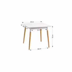ASPECT Versa Square Dining Table, Wood White, 80 x 80 x 76 cm