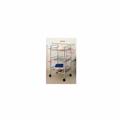 Lucy 3Tier Shelf TrolleyStorage Rolling Cart with 2 Handles Metal Chrome 585x32x74cm