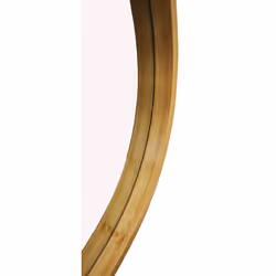 Round Wood Accent Wall Mirror/Vanity Mirror/Bathroom Mirror (Natural, 59 dia x 4.5 cm)