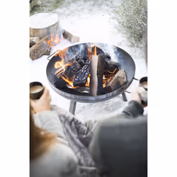 La Hacienda Pittsburgh Firepits, Freestanding fireplace, Open, Firewood, Black, Outdoor, Round