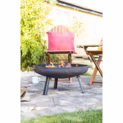 La Hacienda Pittsburgh Firepits Outdoor Freestanding fireplace Firewood Black