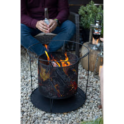 La Hacienda Kora Perforated Firebasket Outdoor Freestanding fireplace Firewood Black