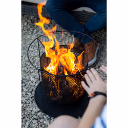 La Hacienda Kora Perforated Firebasket Outdoor Freestanding fireplace Firewood Black