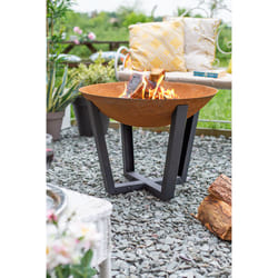 La Hacienda Icarus Medium Outdoor Freestanding fireplace Firewood Black, Brown