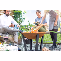 La Hacienda Icarus Medium Outdoor Freestanding fireplace Firewood Black, Brown
