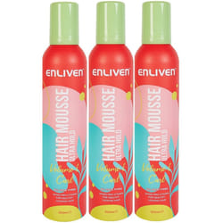3 x 300ml Enliven Volume & Curl Ultra Hold Hair Mousse