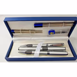 8 Pieces Pen Pencil sets Silver Chrome Stationery Writing Gift Official Style