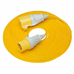 Defender Loose Cable Extension Leads 110v with Fitted Plug & Socket 32amp - 25m x 4.0mm