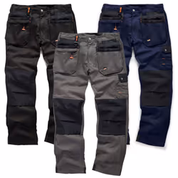 Scruffs WORKER PLUS Black, Graphite Grey or Navy Work Trousers (All Sizes) Trade Hardwearing - 38in Waist / 32in Leg, Black