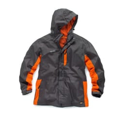 Scruffs Worker Jacket Charcoal Grey and Orange Waterproof Mens Coat (Sizes S-XXL) - Medium