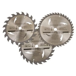 Silverline 190mm x 16mm TCT Circular Saw Blades Pack x3 (20T/24T/40T)