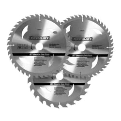 Silverline Tct Circular Saw Blades 24, 40, 48t 3pk 205 x 30 - 25, 18, 16mm -  circular saw tct blades 18 x 16mm 25 silverline 205 3pk 24 40 rings 48t