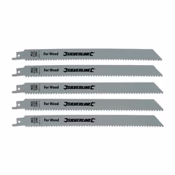 Silverline 240mm Wood Reciprocating Saw Blades Pack (5TPI) x5