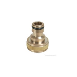 Silverline Tap Connector Brass 3/4" Bsp - 1/2" Male -  brass tap connector 34 12 silverline bsp 598438 male hose
