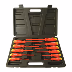 11 Piece Insulated Soft Grip Screwdriver Set -  screwdriver set insulated silverline softgrip 918535 11 11pce pieces