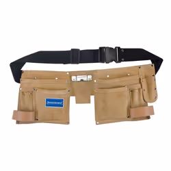 Silverline Double Pouch Tool Belt 11 Pocket 300 x 200mm - tool belt pocket double pouch 11 leather holder silverline hammer ...