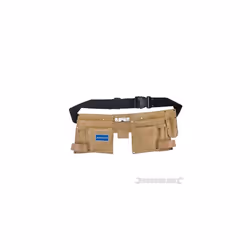 Silverline Double Pouch Tool Belt 11 Pocket 300 x 200mm -  tool belt pocket double pouch 11 leather holder silverline hammer tape work diy 300 x suede