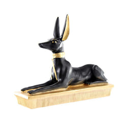 Decorative Gold and Black Egyptian Anubis Jackal Figurine