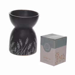 Decorative Ceramic Black and White Grass Design Oil & Wax Burner