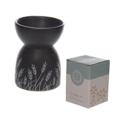 Decorative Ceramic Black and White Grass Design Oil & Wax Burner