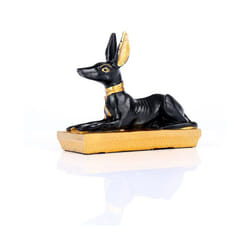 Gold and Black Egyptian Anubis Jackal Figurine