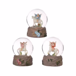 Cute Flower Fairy Riding Unicorn Waterball Snow Globe