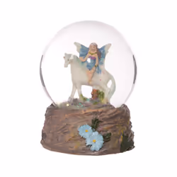 Cute Flower Fairy Riding Unicorn Waterball Snow Globe
