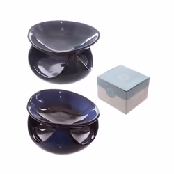 Abstract Design Squat Mottled Glaze Ceramic Oil Burner