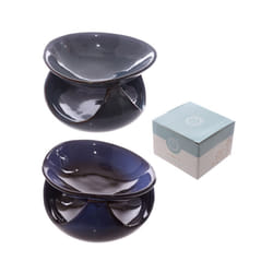 Abstract Design Squat Mottled Glaze Ceramic Oil Burner