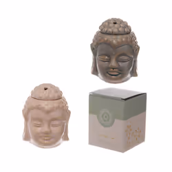 Ceramic Buddha Head Design Crackle Glazed Oil Burner