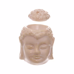Ceramic Buddha Head Design Crackle Glazed Oil Burner
