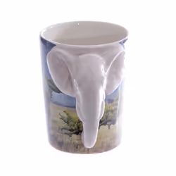 Ceramic Safari Printed Mug with Elephant Head Handle
