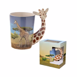Giraffe Head Handle Ceramic Novelty Mug