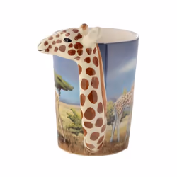 Giraffe Head Handle Ceramic Novelty Mug
