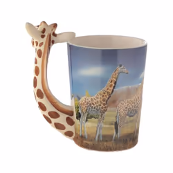 Giraffe Head Handle Ceramic Novelty Mug