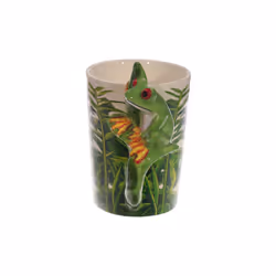 Ceramic Jungle Mug with Tree Frog Handle