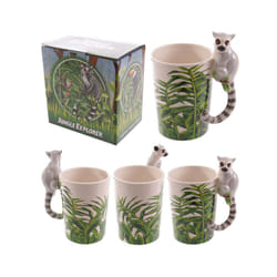 Novelty Ceramic Jungle Mug with Lemur Shaped Handle