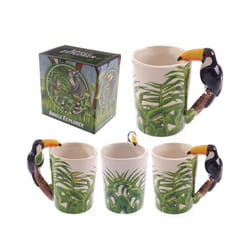 Novelty Ceramic Jungle Mug with Toucan Shaped Handle