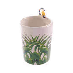Novelty Ceramic Jungle Mug with Toucan Shaped Handle