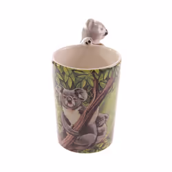 Novelty Ceramic Jungle Mug with Koala Shaped Handle
