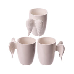 Novelty Ceramic White Angel Wings Mug