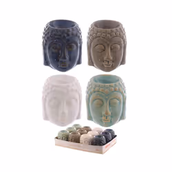 Ceramic Crackled Glaze Buddha Head Oil Burner
