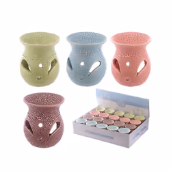 Ceramic Crackled Glaze Cut Out Pattern Oil Burner