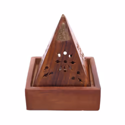 Decorative Sheehsam Wood Incense Cone Pyramid Box