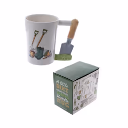 Novelty Ceramic Trowel Shaped Handle Garden Mug