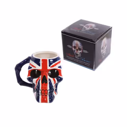 Novelty Skull Head Union Flag Ceramic Mug