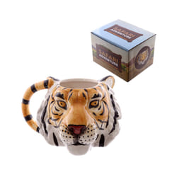 Novelty Tiger Head Shaped Ceramic Mug