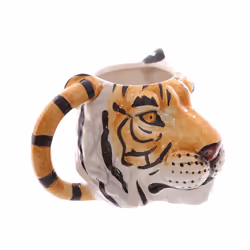 Novelty Tiger Head Shaped Ceramic Mug