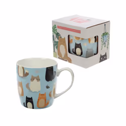 Collectable Porcelain Mug - Feline Fine Cat Design